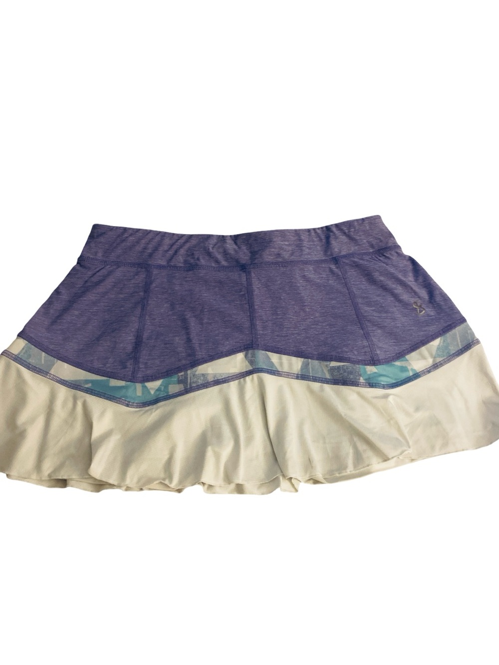 Purple and Cream  Sofibella Skort  Patterned Trim-M